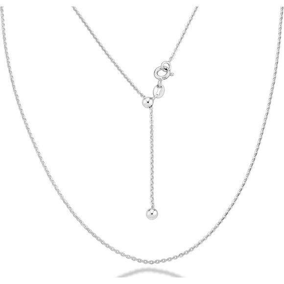 Italian 925 Sterling Silver Adjustable Bolo Chain Necklace - 14-24 Inch Elegance - Picture 1 of 4